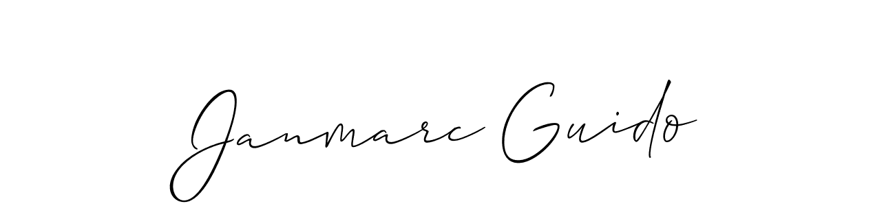 Use a signature maker to create a handwritten signature online. With this signature software, you can design (Allison_Script) your own signature for name Janmarc Guido. Janmarc Guido signature style 2 images and pictures png