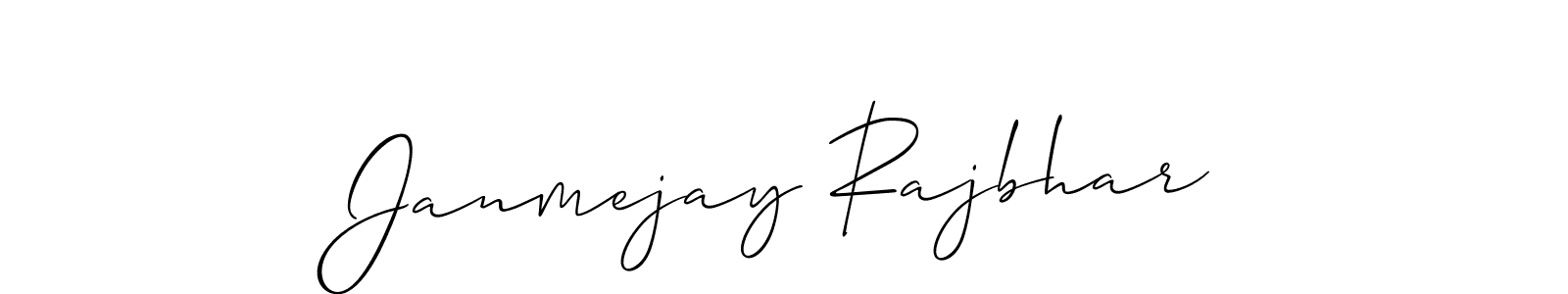 You should practise on your own different ways (Allison_Script) to write your name (Janmejay Rajbhar) in signature. don't let someone else do it for you. Janmejay Rajbhar signature style 2 images and pictures png