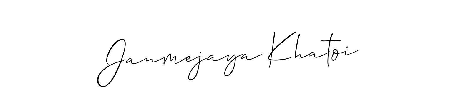 This is the best signature style for the Janmejaya Khatoi name. Also you like these signature font (Allison_Script). Mix name signature. Janmejaya Khatoi signature style 2 images and pictures png