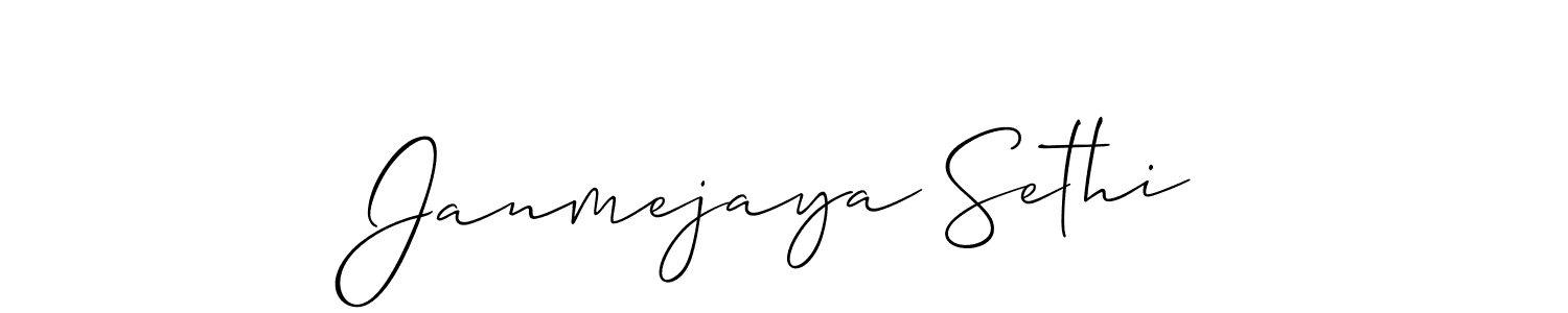 The best way (Allison_Script) to make a short signature is to pick only two or three words in your name. The name Janmejaya Sethi include a total of six letters. For converting this name. Janmejaya Sethi signature style 2 images and pictures png