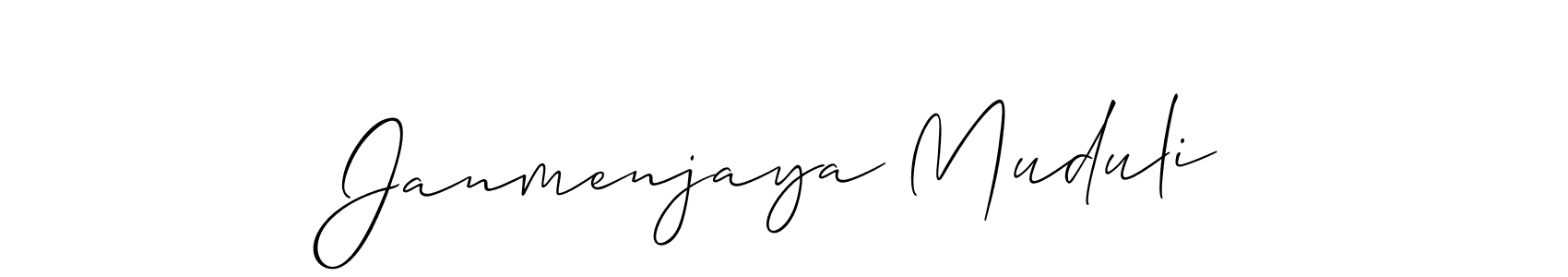 Make a beautiful signature design for name Janmenjaya Muduli. With this signature (Allison_Script) style, you can create a handwritten signature for free. Janmenjaya Muduli signature style 2 images and pictures png