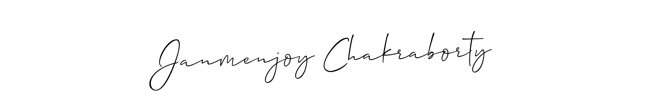 Make a beautiful signature design for name Janmenjoy Chakraborty. With this signature (Allison_Script) style, you can create a handwritten signature for free. Janmenjoy Chakraborty signature style 2 images and pictures png