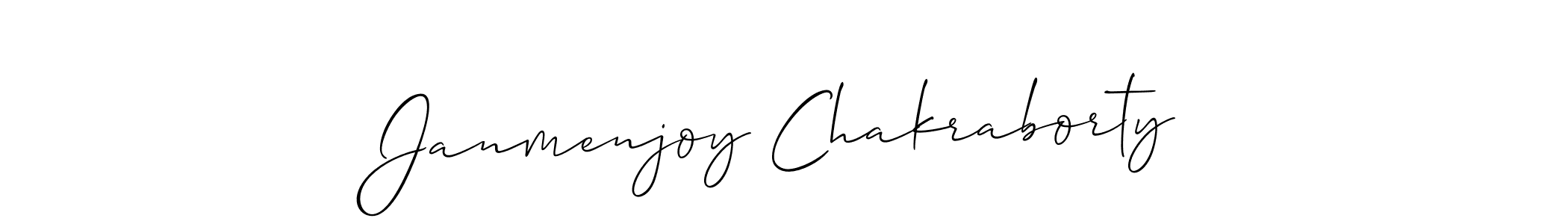 Make a beautiful signature design for name Janmenjoy Chakraborty. With this signature (Allison_Script) style, you can create a handwritten signature for free. Janmenjoy Chakraborty signature style 2 images and pictures png