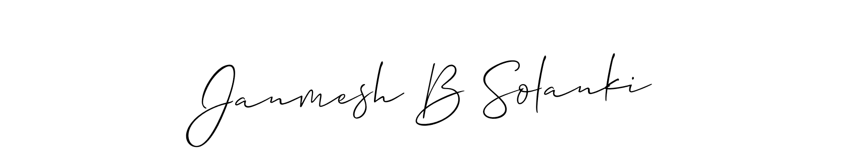 Also You can easily find your signature by using the search form. We will create Janmesh B Solanki name handwritten signature images for you free of cost using Allison_Script sign style. Janmesh B Solanki signature style 2 images and pictures png