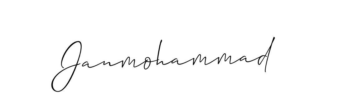 The best way (Allison_Script) to make a short signature is to pick only two or three words in your name. The name Janmohammad include a total of six letters. For converting this name. Janmohammad signature style 2 images and pictures png