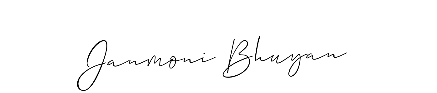 Make a beautiful signature design for name Janmoni Bhuyan. With this signature (Allison_Script) style, you can create a handwritten signature for free. Janmoni Bhuyan signature style 2 images and pictures png