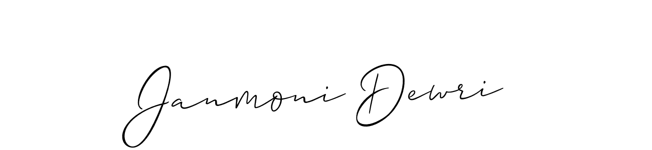 Allison_Script is a professional signature style that is perfect for those who want to add a touch of class to their signature. It is also a great choice for those who want to make their signature more unique. Get Janmoni Dewri name to fancy signature for free. Janmoni Dewri signature style 2 images and pictures png