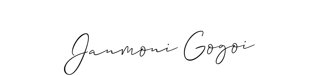 Design your own signature with our free online signature maker. With this signature software, you can create a handwritten (Allison_Script) signature for name Janmoni Gogoi. Janmoni Gogoi signature style 2 images and pictures png
