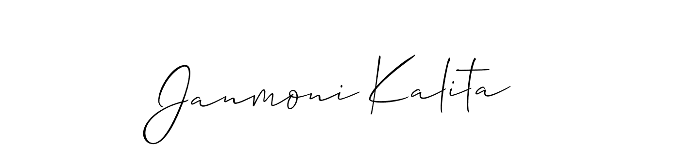 You should practise on your own different ways (Allison_Script) to write your name (Janmoni Kalita) in signature. don't let someone else do it for you. Janmoni Kalita signature style 2 images and pictures png