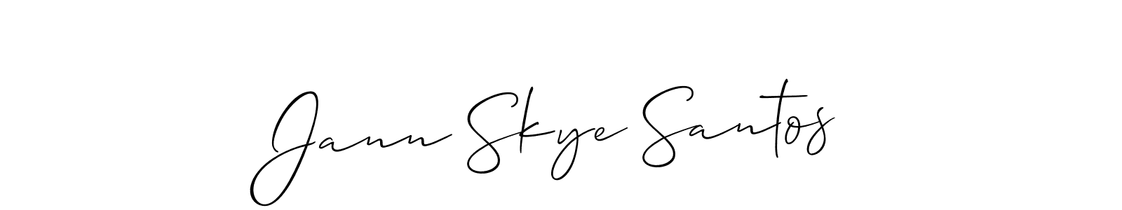 How to Draw Jann Skye Santos signature style? Allison_Script is a latest design signature styles for name Jann Skye Santos. Jann Skye Santos signature style 2 images and pictures png