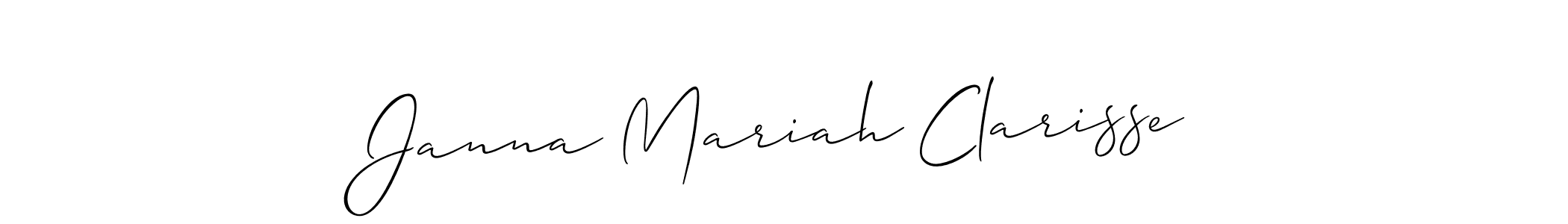 Design your own signature with our free online signature maker. With this signature software, you can create a handwritten (Allison_Script) signature for name Janna Mariah Clarisse. Janna Mariah Clarisse signature style 2 images and pictures png