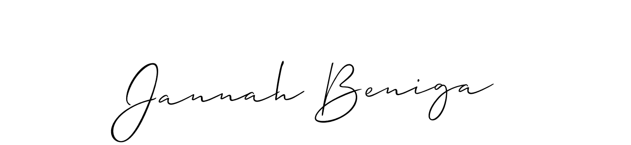 Create a beautiful signature design for name Jannah Beniga. With this signature (Allison_Script) fonts, you can make a handwritten signature for free. Jannah Beniga signature style 2 images and pictures png