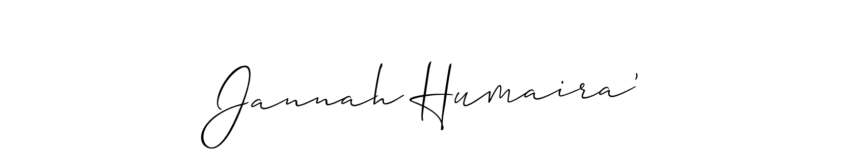 Jannah Humaira’ stylish signature style. Best Handwritten Sign (Allison_Script) for my name. Handwritten Signature Collection Ideas for my name Jannah Humaira’. Jannah Humaira’ signature style 2 images and pictures png