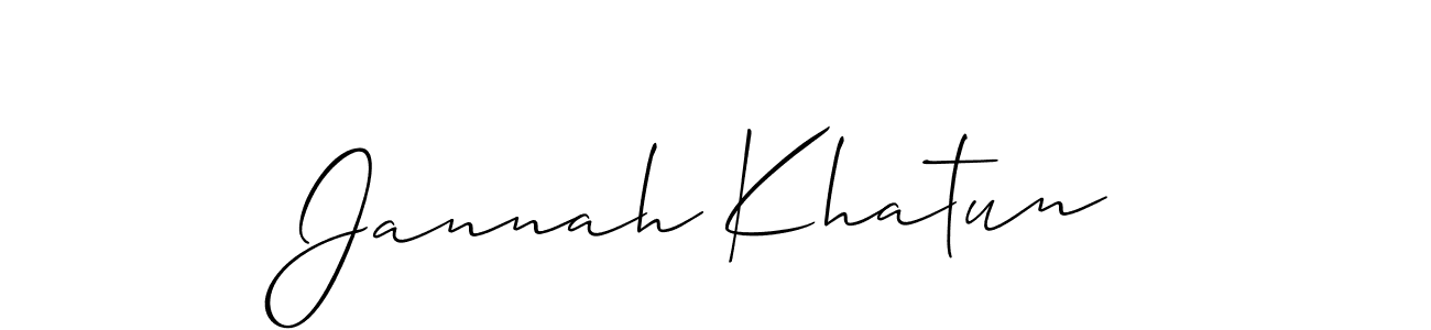 Make a beautiful signature design for name Jannah Khatun. With this signature (Allison_Script) style, you can create a handwritten signature for free. Jannah Khatun signature style 2 images and pictures png