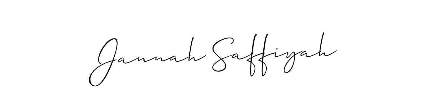 The best way (Allison_Script) to make a short signature is to pick only two or three words in your name. The name Jannah Saffiyah include a total of six letters. For converting this name. Jannah Saffiyah signature style 2 images and pictures png