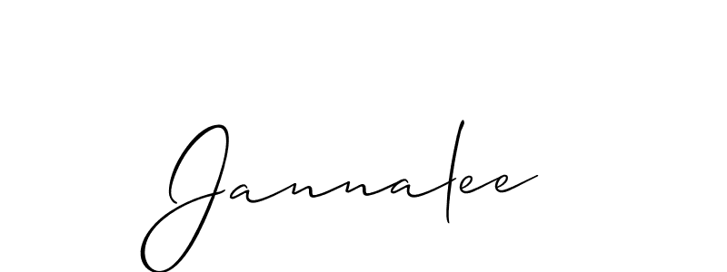 How to make Jannalee signature? Allison_Script is a professional autograph style. Create handwritten signature for Jannalee name. Jannalee signature style 2 images and pictures png