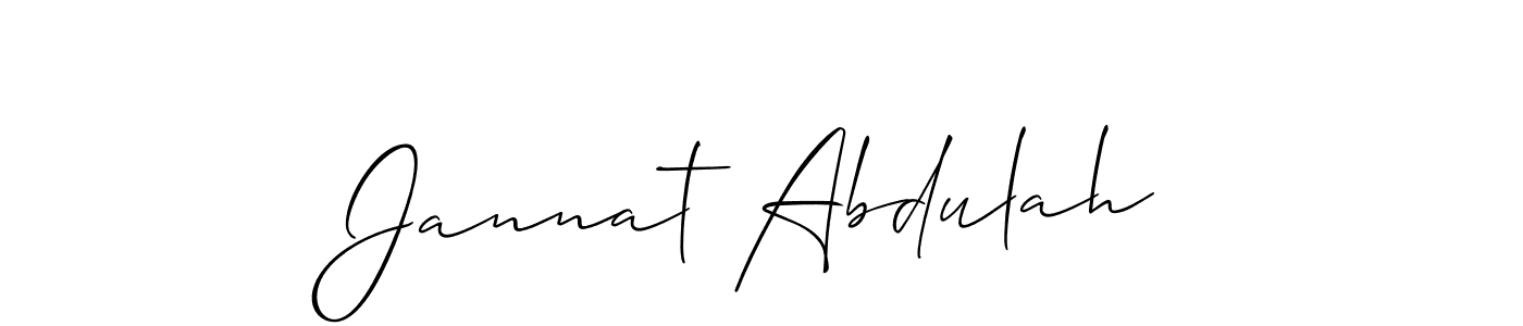 Also You can easily find your signature by using the search form. We will create Jannat Abdulah name handwritten signature images for you free of cost using Allison_Script sign style. Jannat Abdulah signature style 2 images and pictures png