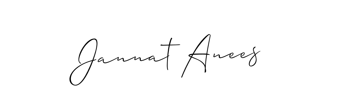 Design your own signature with our free online signature maker. With this signature software, you can create a handwritten (Allison_Script) signature for name Jannat Anees. Jannat Anees signature style 2 images and pictures png