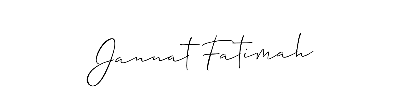 Also we have Jannat Fatimah name is the best signature style. Create professional handwritten signature collection using Allison_Script autograph style. Jannat Fatimah signature style 2 images and pictures png