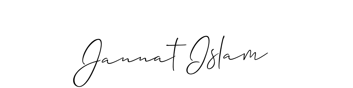 Design your own signature with our free online signature maker. With this signature software, you can create a handwritten (Allison_Script) signature for name Jannat Islam. Jannat Islam signature style 2 images and pictures png