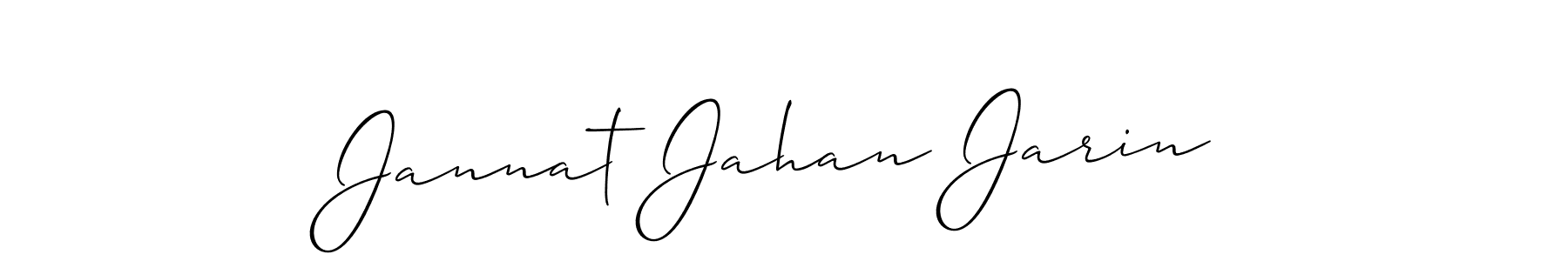 Make a short Jannat Jahan Jarin signature style. Manage your documents anywhere anytime using Allison_Script. Create and add eSignatures, submit forms, share and send files easily. Jannat Jahan Jarin signature style 2 images and pictures png