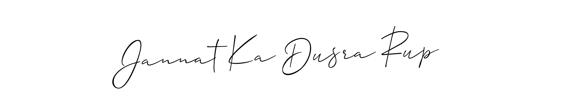 Make a beautiful signature design for name Jannat Ka Dusra Rup. With this signature (Allison_Script) style, you can create a handwritten signature for free. Jannat Ka Dusra Rup signature style 2 images and pictures png