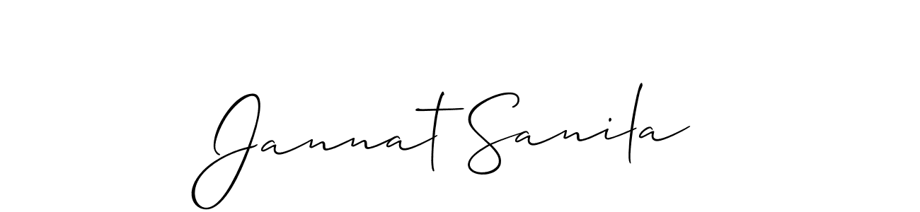 You should practise on your own different ways (Allison_Script) to write your name (Jannat Sanila) in signature. don't let someone else do it for you. Jannat Sanila signature style 2 images and pictures png