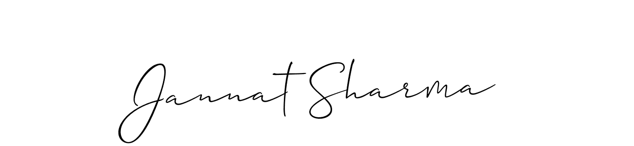 Also You can easily find your signature by using the search form. We will create Jannat Sharma name handwritten signature images for you free of cost using Allison_Script sign style. Jannat Sharma signature style 2 images and pictures png