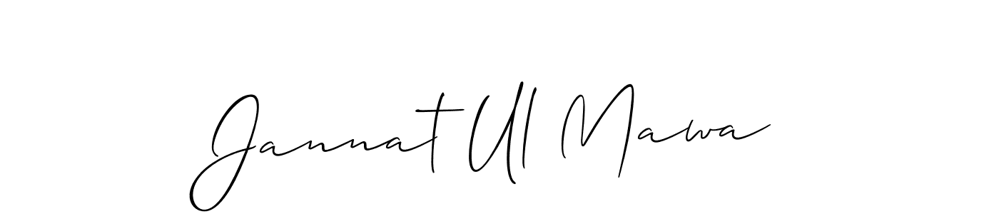 Create a beautiful signature design for name Jannat Ul Mawa. With this signature (Allison_Script) fonts, you can make a handwritten signature for free. Jannat Ul Mawa signature style 2 images and pictures png