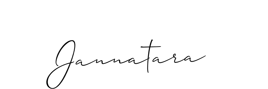 How to make Jannatara signature? Allison_Script is a professional autograph style. Create handwritten signature for Jannatara name. Jannatara signature style 2 images and pictures png