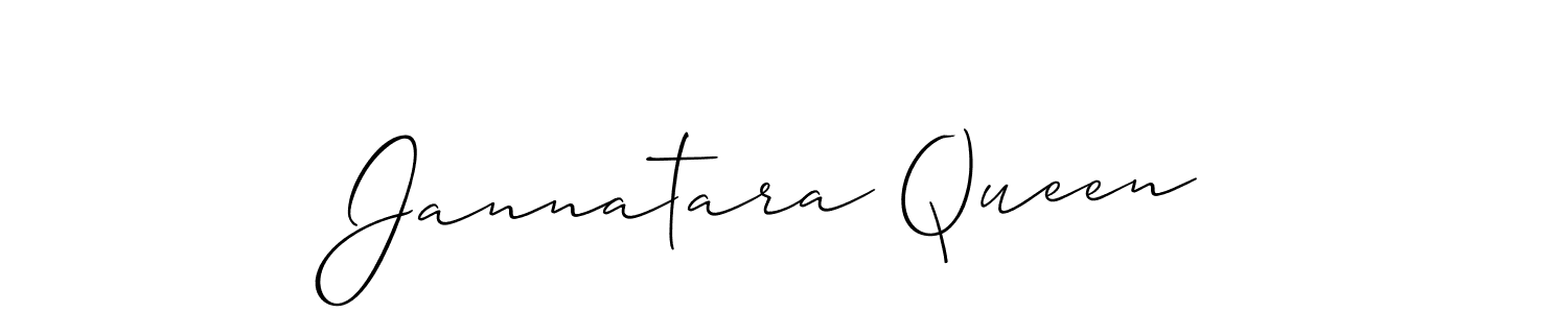Allison_Script is a professional signature style that is perfect for those who want to add a touch of class to their signature. It is also a great choice for those who want to make their signature more unique. Get Jannatara Queen name to fancy signature for free. Jannatara Queen signature style 2 images and pictures png