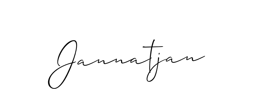 The best way (Allison_Script) to make a short signature is to pick only two or three words in your name. The name Jannatjan include a total of six letters. For converting this name. Jannatjan signature style 2 images and pictures png