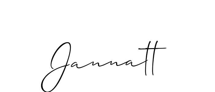 Also You can easily find your signature by using the search form. We will create Jannatt name handwritten signature images for you free of cost using Allison_Script sign style. Jannatt signature style 2 images and pictures png