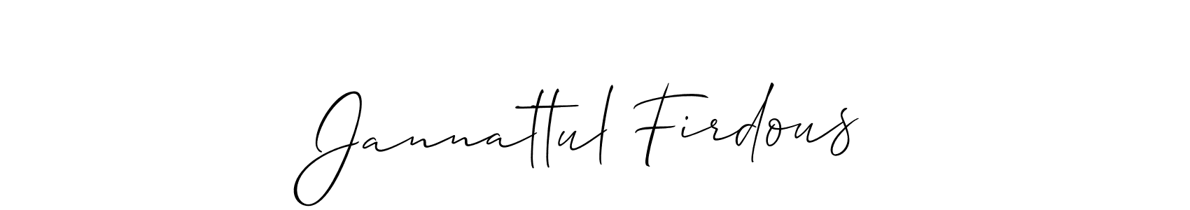 Design your own signature with our free online signature maker. With this signature software, you can create a handwritten (Allison_Script) signature for name Jannattul Firdous. Jannattul Firdous signature style 2 images and pictures png