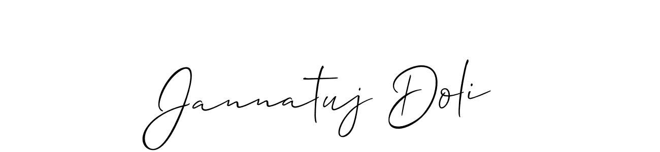 Design your own signature with our free online signature maker. With this signature software, you can create a handwritten (Allison_Script) signature for name Jannatuj Doli. Jannatuj Doli signature style 2 images and pictures png