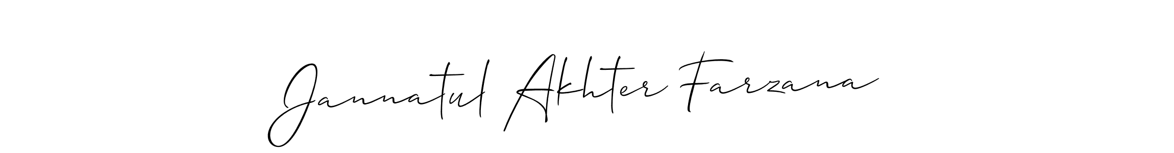 Also You can easily find your signature by using the search form. We will create Jannatul Akhter Farzana name handwritten signature images for you free of cost using Allison_Script sign style. Jannatul Akhter Farzana signature style 2 images and pictures png