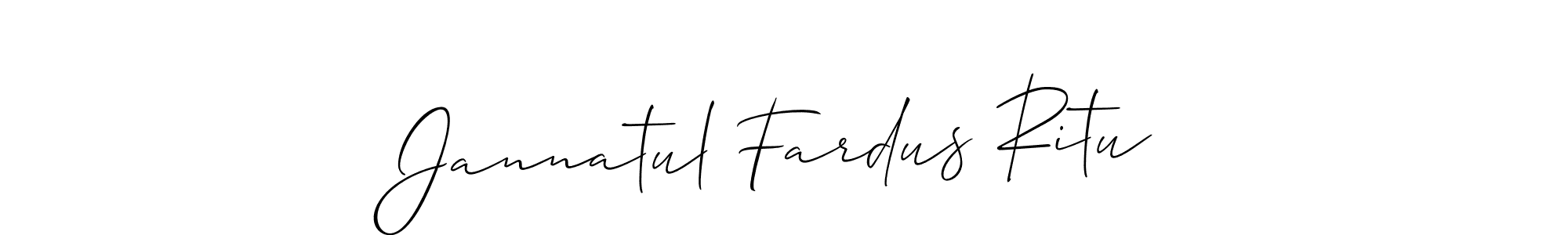 You can use this online signature creator to create a handwritten signature for the name Jannatul Fardus Ritu. This is the best online autograph maker. Jannatul Fardus Ritu signature style 2 images and pictures png