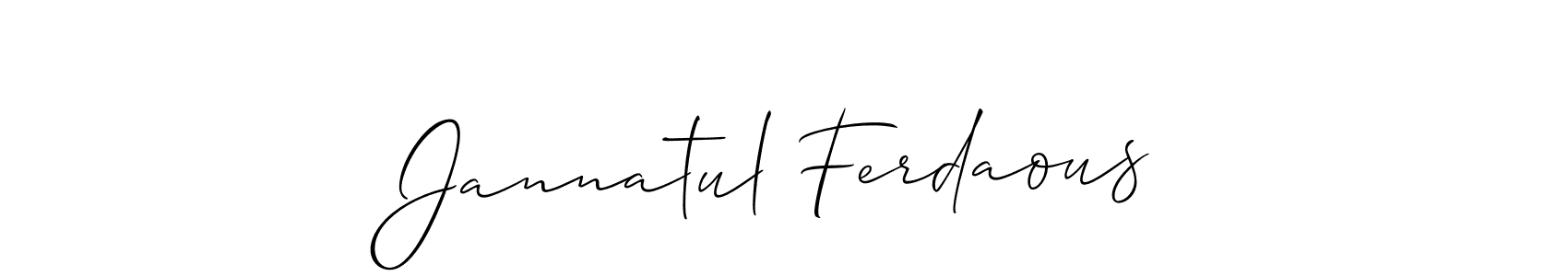 Make a short Jannatul Ferdaous signature style. Manage your documents anywhere anytime using Allison_Script. Create and add eSignatures, submit forms, share and send files easily. Jannatul Ferdaous signature style 2 images and pictures png