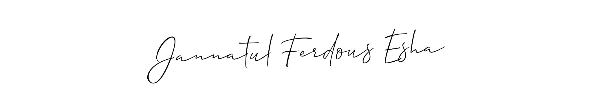 How to make Jannatul Ferdous Esha name signature. Use Allison_Script style for creating short signs online. This is the latest handwritten sign. Jannatul Ferdous Esha signature style 2 images and pictures png