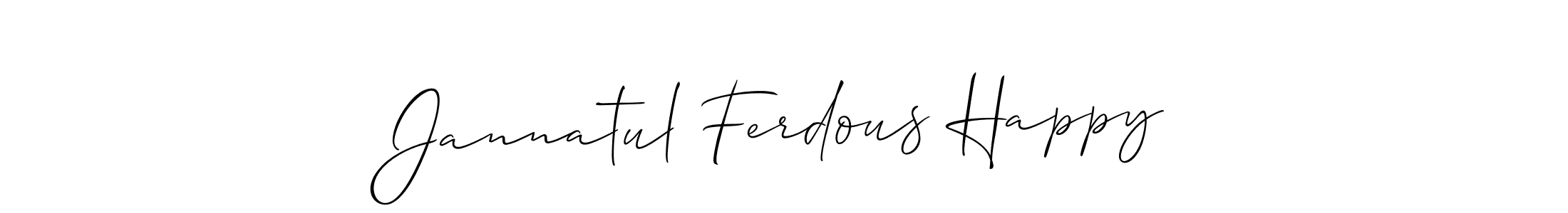 Use a signature maker to create a handwritten signature online. With this signature software, you can design (Allison_Script) your own signature for name Jannatul Ferdous Happy. Jannatul Ferdous Happy signature style 2 images and pictures png