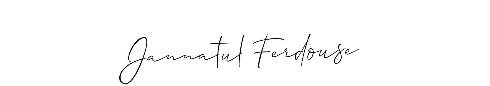Design your own signature with our free online signature maker. With this signature software, you can create a handwritten (Allison_Script) signature for name Jannatul Ferdouse. Jannatul Ferdouse signature style 2 images and pictures png