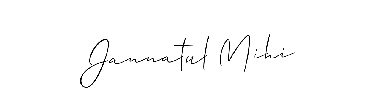 Jannatul Mihi stylish signature style. Best Handwritten Sign (Allison_Script) for my name. Handwritten Signature Collection Ideas for my name Jannatul Mihi. Jannatul Mihi signature style 2 images and pictures png