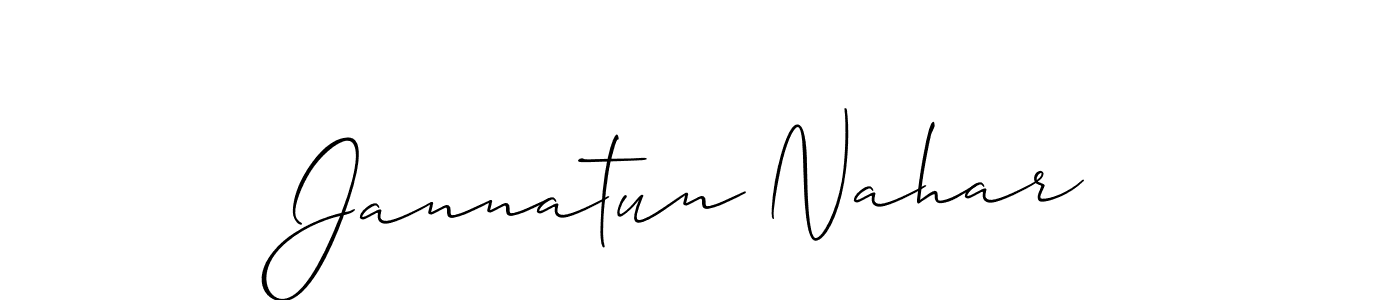 This is the best signature style for the Jannatun Nahar name. Also you like these signature font (Allison_Script). Mix name signature. Jannatun Nahar signature style 2 images and pictures png
