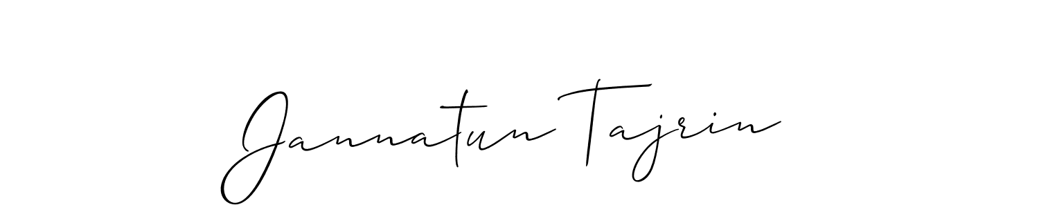 How to make Jannatun Tajrin signature? Allison_Script is a professional autograph style. Create handwritten signature for Jannatun Tajrin name. Jannatun Tajrin signature style 2 images and pictures png