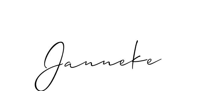 Also we have Janneke name is the best signature style. Create professional handwritten signature collection using Allison_Script autograph style. Janneke signature style 2 images and pictures png