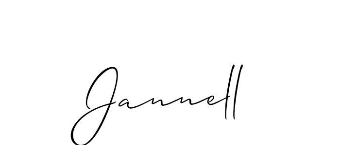 Use a signature maker to create a handwritten signature online. With this signature software, you can design (Allison_Script) your own signature for name Jannell. Jannell signature style 2 images and pictures png