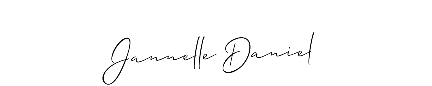 How to make Jannelle Daniel name signature. Use Allison_Script style for creating short signs online. This is the latest handwritten sign. Jannelle Daniel signature style 2 images and pictures png