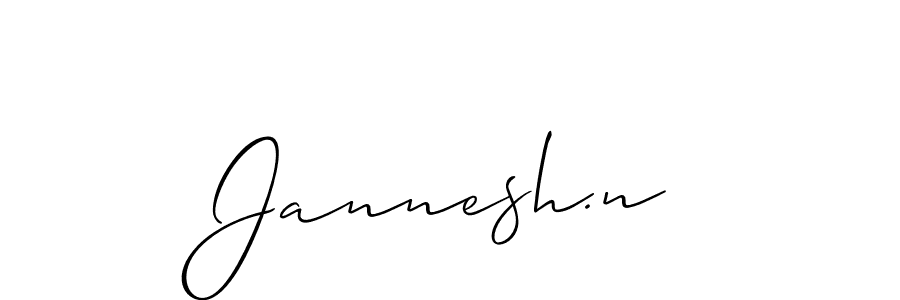 Also we have Jannesh.n name is the best signature style. Create professional handwritten signature collection using Allison_Script autograph style. Jannesh.n signature style 2 images and pictures png