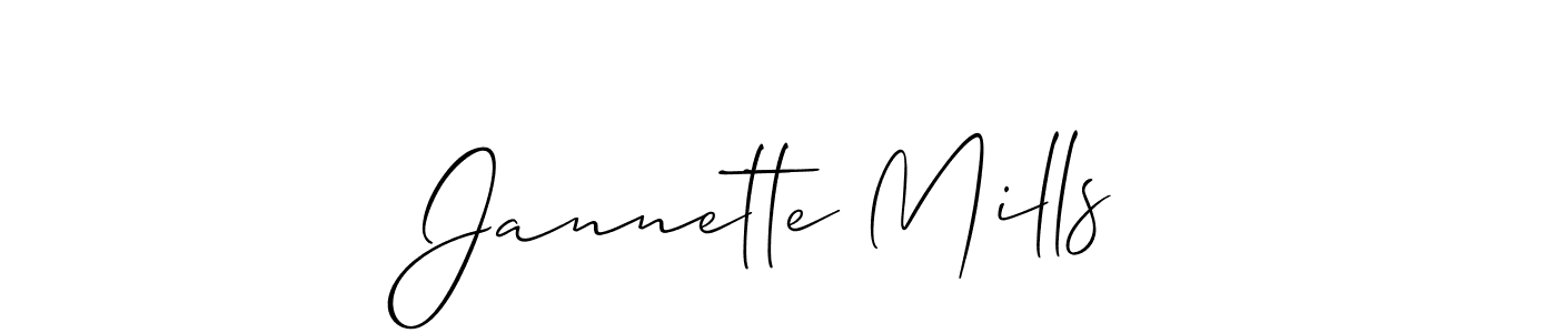 Allison_Script is a professional signature style that is perfect for those who want to add a touch of class to their signature. It is also a great choice for those who want to make their signature more unique. Get Jannette Mills name to fancy signature for free. Jannette Mills signature style 2 images and pictures png