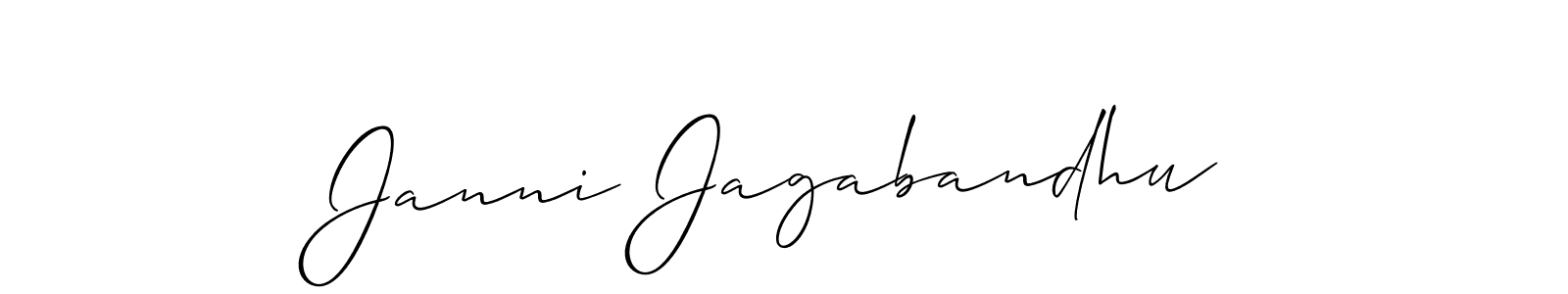 if you are searching for the best signature style for your name Janni Jagabandhu. so please give up your signature search. here we have designed multiple signature styles  using Allison_Script. Janni Jagabandhu signature style 2 images and pictures png